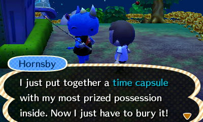 Hornsby: I just put together a time capsule with my most prized possession inside. Now I just have to bury it!