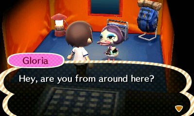 Gloria, at the campsite: Hey, are you from around here?