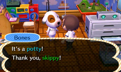 Bones: It's a potty! Thank you, skippy!