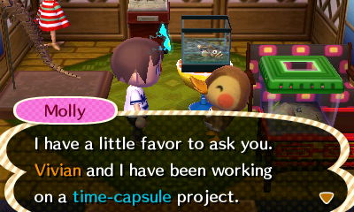 Molly: I have a little favor to ask you. Vivian and I have been working on a time capsule project.
