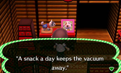 Quote on Bones's picture: A snack a day keeps the vacuum away.