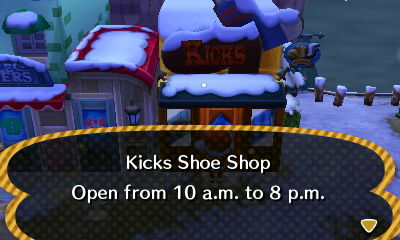 Kicks Shoe Shop: Open from 10 a.m. to 8 p.m.