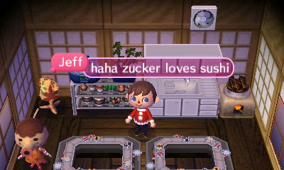 Zucker's house with two conveyor-belt sushis.
