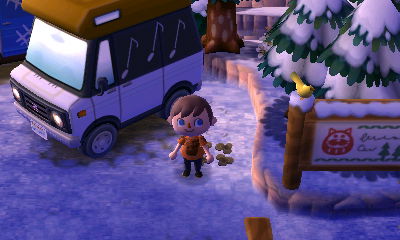 The outside of K.K. Slider's RV in Animal Crossing: New Leaf.