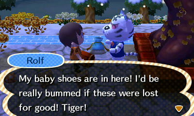 Rolf: My baby shoes are in here! I'd be really bummed if these were lost for good! Tiger!