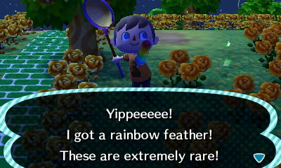 Yippeeeee! I got a rainbow feather! These are extremely rare!