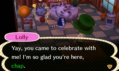 Lolly: Yay, you came to celebrate with me! I'm so glad you're here, chap.