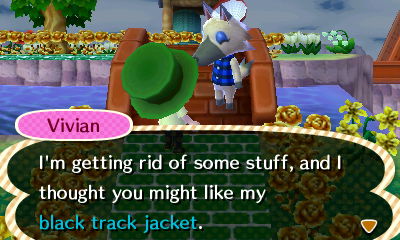 Vivian: I'm getting rid of some stuff, and I thought you might like my black track jacket.