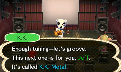 K.K.: Enough tuning--let's groove. This next one is for you, Jeff. It's called K.K. Metal.