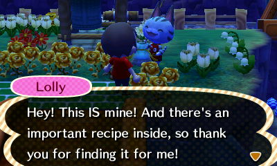 Lolly: Hey! This IS mine! And there's an important recipe inside, so thank you for finding it for me!