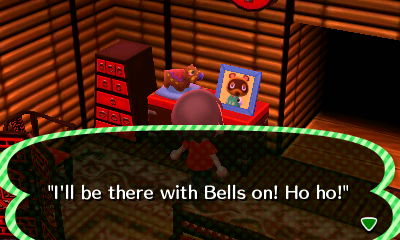 Quote on Tom Nook's picture: I'll be there with bells on! Ho ho!