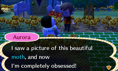 Aurora: I saw a picture of this beautiful moth, and now I'm completely obsessed!