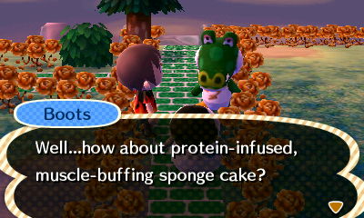 Boots: Well...how about protein-infused, muscle-buffing sponge cake?
