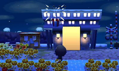 Jeff shoots down a balloon present in front of the train station.