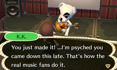 K.K.: You just made it! ...I'm psyched you came down this late. That's how the real music fans do it.