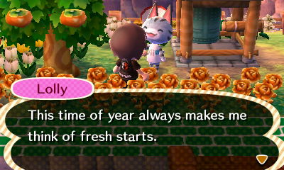 Lolly: This time of year always makes me think of fresh starts.