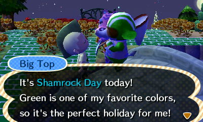 Big Top: It's Shamrock Day today! Green is one of my favorite colors, so it's the perfect holiday for me!