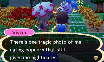 Vivian: There's one tragic photo of me eating popcorn that still gives me nightmares.