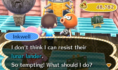 Inkwell: I don't think I can resist their lunar lander. So tempting! What should I do?