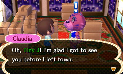Claudia: Oh, Tiny J! I'm glad I got to see you before I left town.