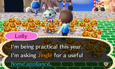 Lolly: I'm being practical this year. I'm asking Jingle for a useful home appliance.