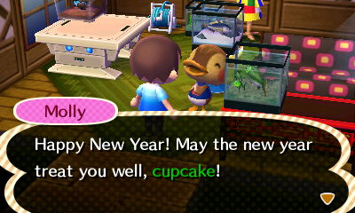 Molly: Happy New Year! May the new year treat you well, cupcake!