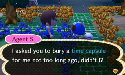 Agent S: I asked you to bury a time capsule for me not too long ago, didn't I?
