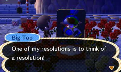 Big Top: One of my resolutions is to think of a resolution!