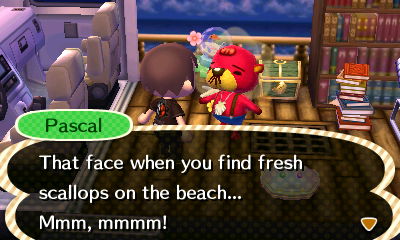 Pascal: That face when you find fresh scallops on the beach... Mmm, mmmm!