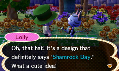 Lolly: Oh, that hat! It's a design that definitely says Shamrock Day. What a cute idea!