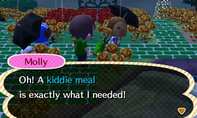 Molly: Oh! A kiddie meal is exactly what I needed!