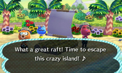 What a great raft! Time to escape this crazy island!