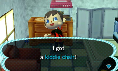 I got a kiddie chair!