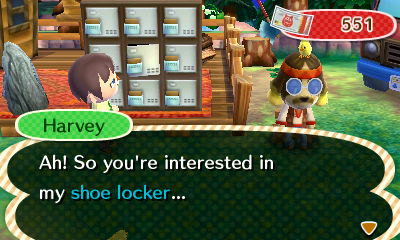 Harvey: Ah! So you're interested in my shoe locker...