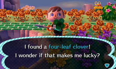 I found a four-leaf clover! I wonder if that makes me lucky?