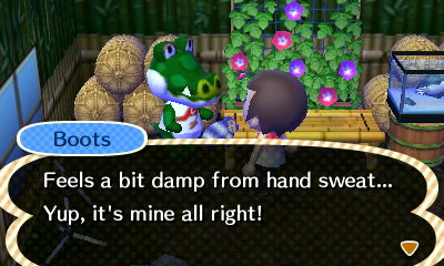 Boots: Feels a bit damp from hand sweat... Yup, it's mine all right!