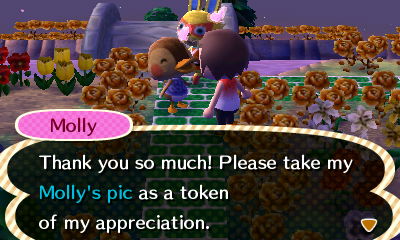 Molly: Thank you so much! Please take my Molly's pic as a token of my appreciation.