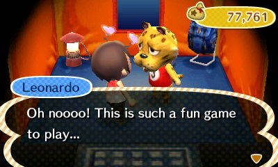 Leonardo, at the campsite: Oh noooo! This is such a fun game to play...
