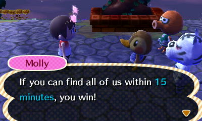 Molly: If you can find all of us within 15 minutes, you win!