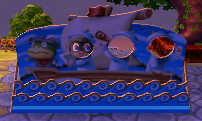 Testing out the Explorer's Day faceboard, even as I was wearing my bug mask.