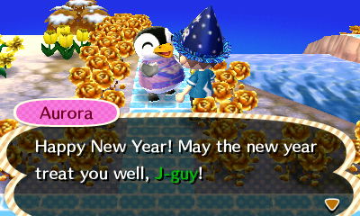 Aurora: Happy New Year! May the new year treat you well, J-guy!