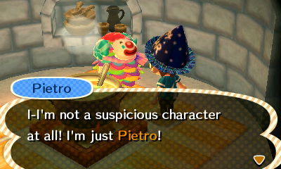 Pietro, at the igloo campsite: I-I'm not a suspicious character at all! I'm just Pietro!
