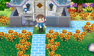 My ice brick path looking out of place among green grass.