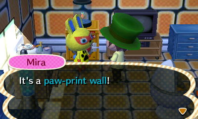 Mira: It's a paw-print wall!