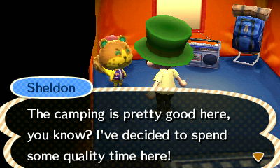 Sheldon: The camping is pretty good here, you know? I've decided to spend some quality time here!
