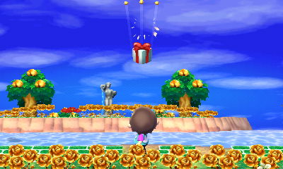 A balloon present falls after being shot down.