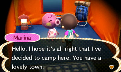 Marina: Hello. I hope it's all right that I've decided to camp here. You have a lovely town.
