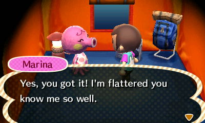 Marina: Yes, you got it! I'm flattered you know me so well.