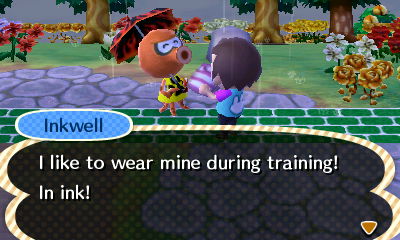 Inkwell: I like to wear mine during training! In ink!