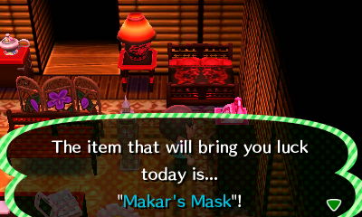 The item that will bring you luck today is... Makar's Mask!
